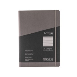 Fabriano Ecoqua Plus Hidden Spiral-Bound Notebook, 8.3" x 11.7", A4, Lined, Gray