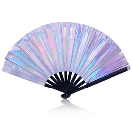 BOXOB Hand Held Folding Fan with Floral Pattern, Chinese Style Folding Fan for Dancing Women Folding Fan Gift Line Dance Party Wedding