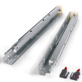 Knobonly 10 Pair 18" Undermount Drawer Slides Soft Close Full Extension Drawer Rails, Mounting Screws and Adjustable Locking Device Included, 85 lb Load Capacity, Zinc Plated Cold Rolled Steel