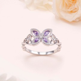 JZMSJF S925 Sterling Silver Celtic Knot Butterfly Ring Dainty Jewelry Gifts for Women Mother's Day (7)