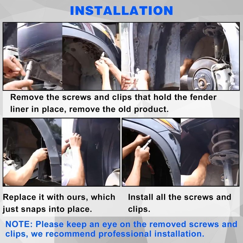 SecosAutoparts Front Left & Right Side Fender Liners Compatible with