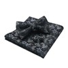 HISDERN Mens Bow Tie Pre tied & Pocket Square Set