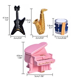 Musiin Musical Instruments Collectible Miniature Tiny Instruments for Mini House Musical Room Home Decoration (Pop, Jazz Band Instrument Set)