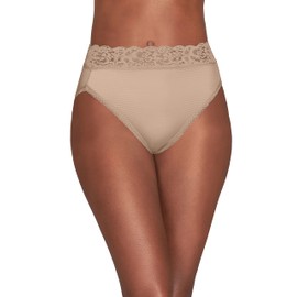 Vanity Fair Women's Flattering Lace Panties: Lightweight & Silky with Superior Stretch, Neutral, 7