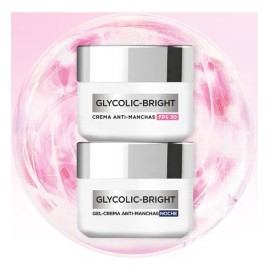 L'oréal Paris Kit Crema Hidratante de Día Y Crema Hidratante de Noche Glycolic Bright con Ácido Glicólico y Niacinamida.