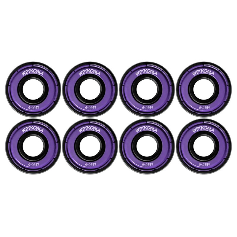 Wetkoala ABEC 9 Bearings (Pack of 8) for Skateboard/Inline/Roller Complete