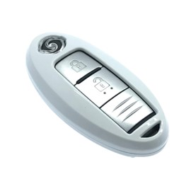 NORDECCO Metallic Gloss Hard Key Shell Case Cover For 2 3 Button Keyless Smart Key Fob Compatible With Nissan QASHQAI JUKE ALITIMA NISMO 2015-21 (White)