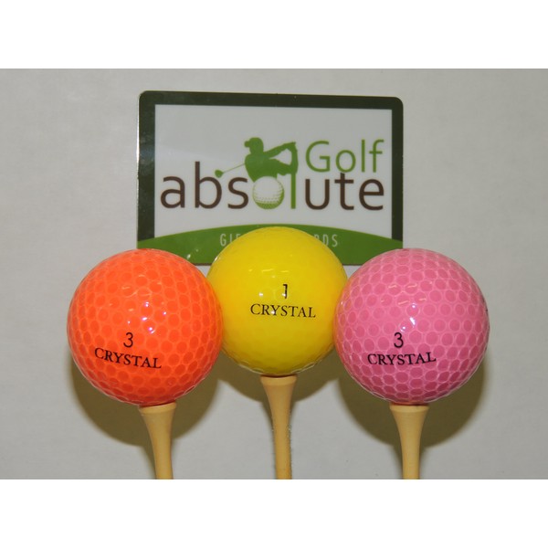 Crystal Mixed Colors Recycled Golf Balls, 48 Pack w/mesh bag (Colors May Vary)
