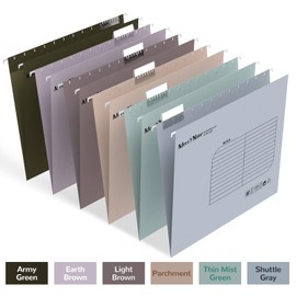 Merrynine 72pcs Hanging File Folders Letter Size, Assorted Colors File Folders for Filing Cabinet with 1/5-cut Adjustable Tabs and Inserts, 6 Mixcolor (12pcs Each Color, 72pcs)