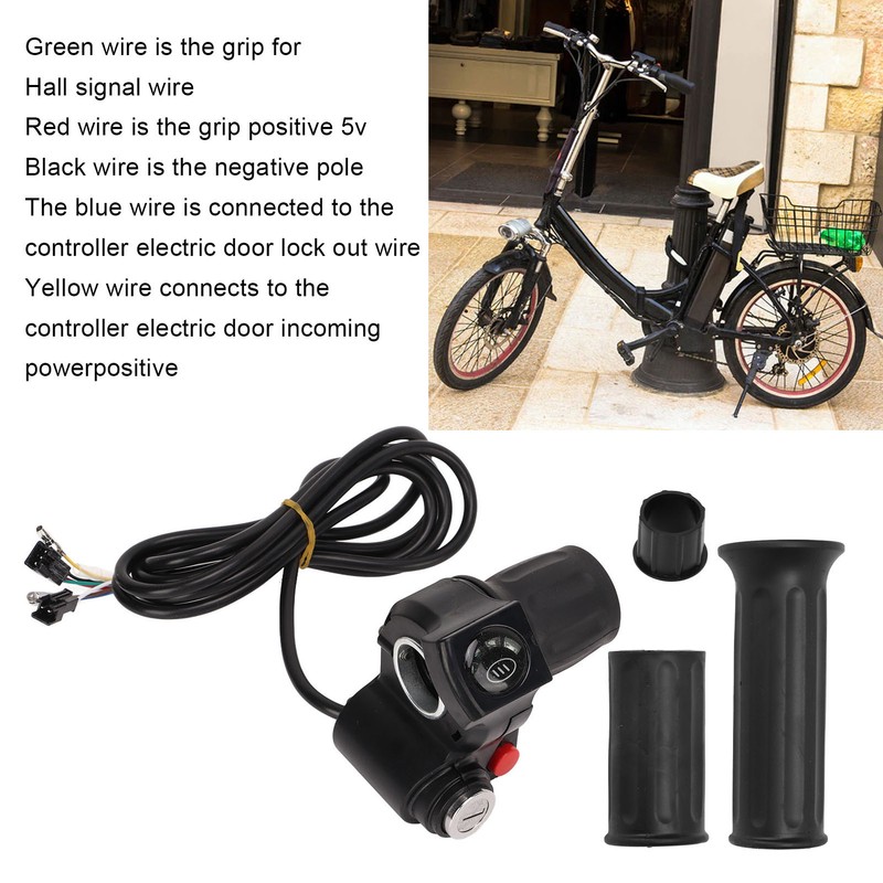 Electric Bike Throttle Grip 4 Lights Half Lock Speed Twist