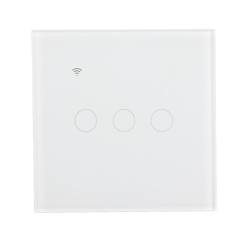 White 3 Gang WiFi Smart Switch APP Remote Control Touch