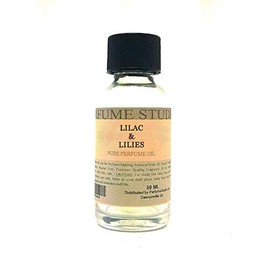 Pure Perfume Oil for Perfume Making, Personal Body Oil, Soap, Candle Making & Incense; Splash-On Clear Glass Bottle. Premium Quality Undiluted & Alcohol Free (1oz, Lilac & Lilies)