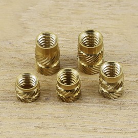 1/4-20 x 5/16" D x 1/2" H Heat Set Threaded Inserts - Brass Nut Inserts Knurled Grip for 3D Printing/Plastic/Prototyping - Thermal Insertion Fasteners for CNC, RC Models, DIY Projects, 50-Pack