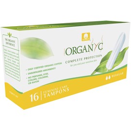 Organ(y)c 100% Certified Organic Cotton Tampons for Normal Days - 4 Packs of 16 (64 Total)