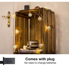 CozyHome – 23 FT Lantern Globe Ball String Lights + Remote | Plug Powered LED Decorative Lighting | Moroccan Lights Outdoor and Indoor Decorations | Ramadan led Lights | Lights for Room décor