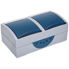 Busch-Jaeger 20/2EWN-53 Steckdose with hinged lid und Beschriftungsfeld, waagerecht, 2-fach