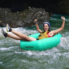 VOFiTNY River Tubes for Floating Heavy Duty, Heptagon River Rafts for Adults, 43" River Run Tubes for Floating/Surfing/Tubing Adventures, Mint Heavy Duty Tubes for River/Whitewater/Lake/Sea