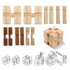 4 Pack Wooden Puzzle Games Brain Teasers Toy- 3D Puzzles