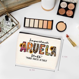 Abuela Gifts Grandma Gifts Western Sunflower Makeup Bag Best Grandma Gifts for Female Women Grandmother Memaw Nanny Cosmetic Bag Birthday Christmas Mothers Day Grandmothers Day Gifts Travel Pouch