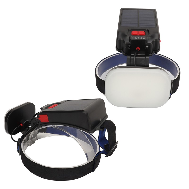 Fishing Headlamp IPX4 Waterproof USB Solar Powered 1200LM Ultra Bright