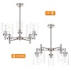 VINLUZ Contemporary 5 Light Large Chandeliers Modern Clear Glass Shades