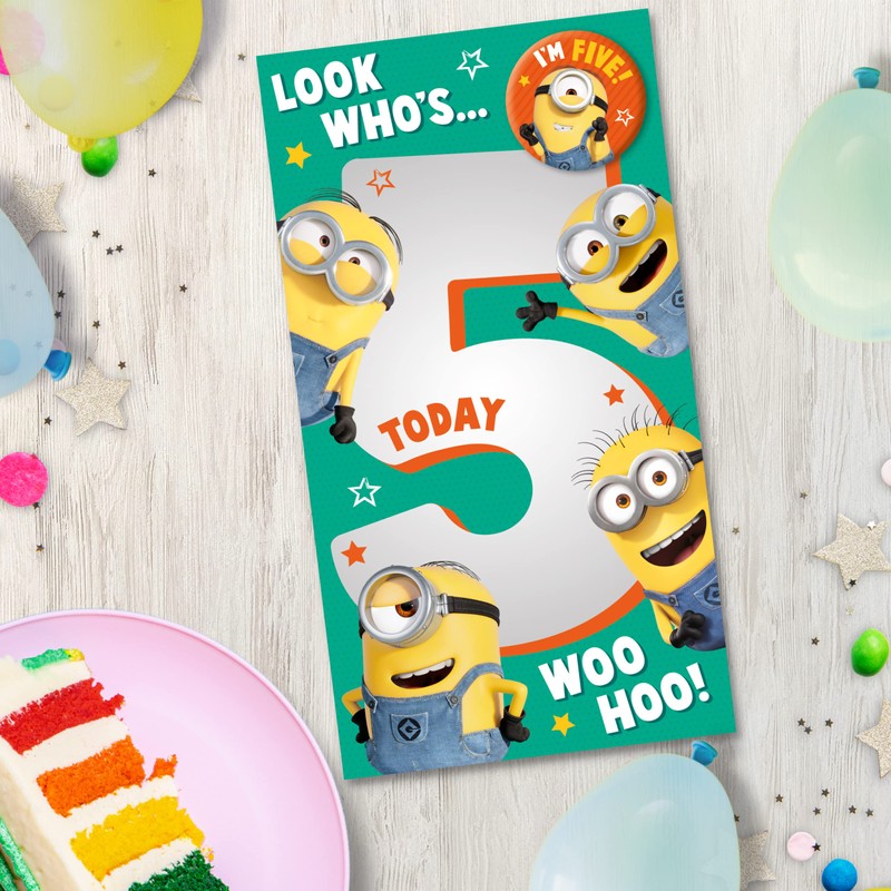 Danilo Cards Age 5 Minions Card, Happy 5th Birthday Card,9
