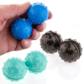 MIJOMA Finger-Massageball 3er Set – Handtrainer zur Stressreduktion & Muskelentspannung – ergonomische Noppenbälle für Finger, Hände & Unterarme – 7,2 x 3,8 cm, 3 Farben