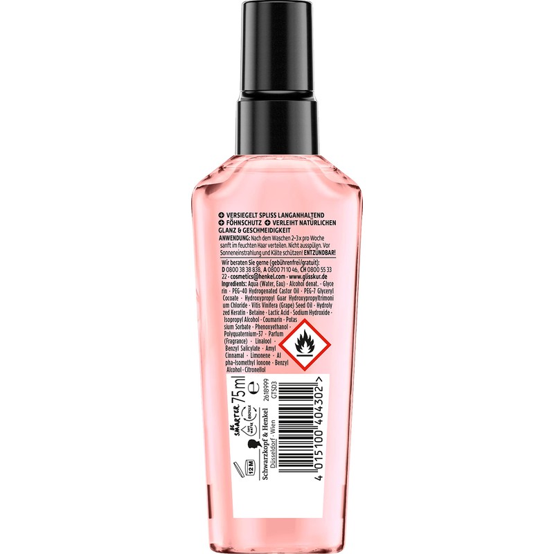Gliss Kur Anti Split Miracle Serum for Split End-Damaged Hair,