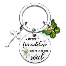 XzmaaoX Best Friends Gifts Bible Verse Keychian Christian Religious Gifts for Women Unique Friendship Cross Keychain for Friends Besties Teen Girl