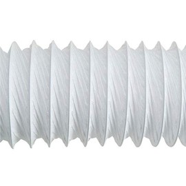LOOTICH White PVC Flexible 4 Inch 8 Feet Ducting Vent Duct Hose for Tumble Dryers Air Conditioner Exhaust Pip with 2 Stainless Steel Clamps