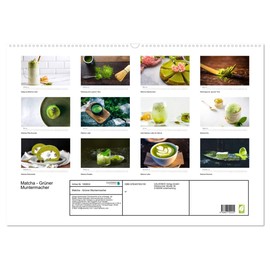 Matcha - Grüner Muntermacher (Wandkalender 2026 DIN A2 quer), CALVENDO Monatskalender: Traditionelles Getränk aus Japan. (CALVENDO Lifestyle)