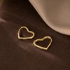 Reffeer Solid 925 Sterling Silver Heart Earrings Hoop Minimalist Sleeper