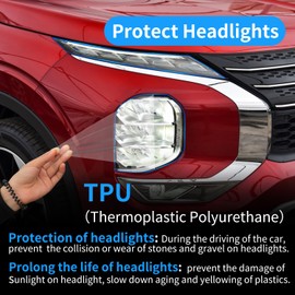 LUNQIN Car Headlight Protection Film for Mitsubishi Outlander 2022 2023 2024 ，Outlander PHEV 2023 2024 Auto Accessories Lucency Vinyl Exterior Decoration Self Adhesive Sticker Cover Tint Tail Light