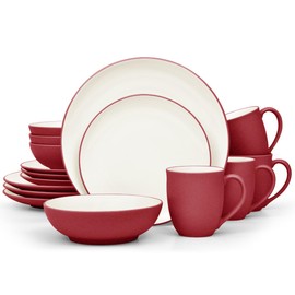 Noritake Colorwave Raspberry 16-Piece Set - Coupe, Service for 4 in Raspberry/Red