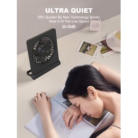 Tevelecin Small Desk Fan,Rechargeable USB Fan Battery Operated,Ultra Quiet, Strong Wind, 3 Speeds Travel Fans