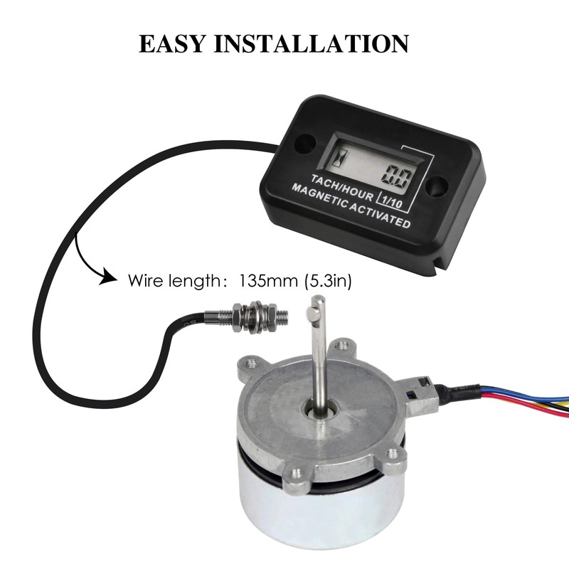 NInE-ROnG LCD Digital Magnetically Activated Tachometer Operating Hour Counter with