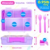 PinkSheep Bento Lunch Boxes for Kids, 1330 ml BPA-Free Leak-Proof