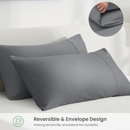 GOKOTTA Soft Pillow Cases King Size Set of 2, Luxury Silky Cooling Pillow Cases for Hot Sleepers, 100% Rayon Made from Bamboo, Envelope Closure and Reversible Pillowcases for Hair and Face(20"*36")
