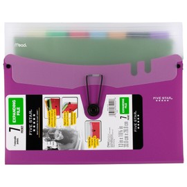Five Star Expanding File Folder, 7-Pocket Expandable File Folder, Removable Files, Color Will Vary (35222)
