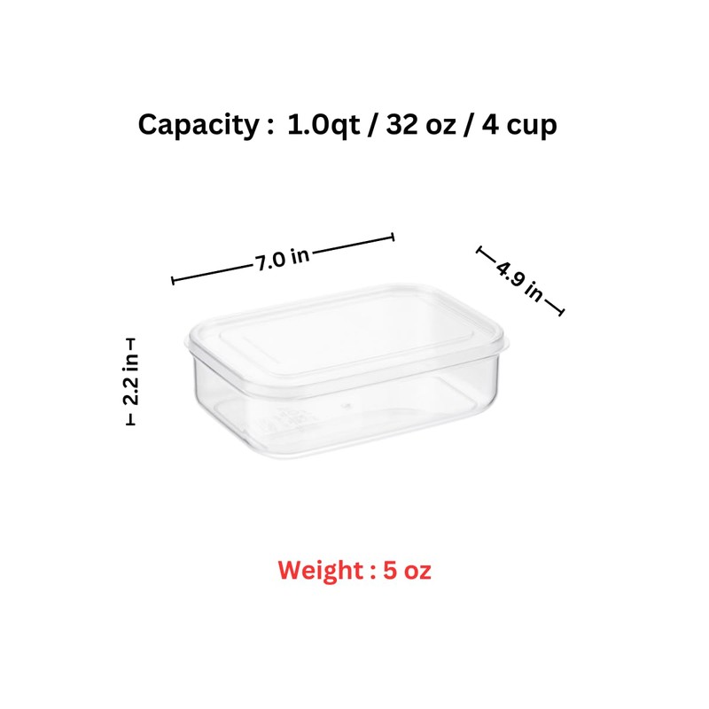 Lustroware Micro Clear Transparent Food Storage Containers with Lids –