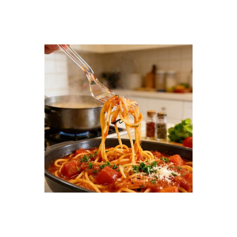 MOACOCK 500 Count Extra Heavy Duty Plastic Silverware, 200 Forks,