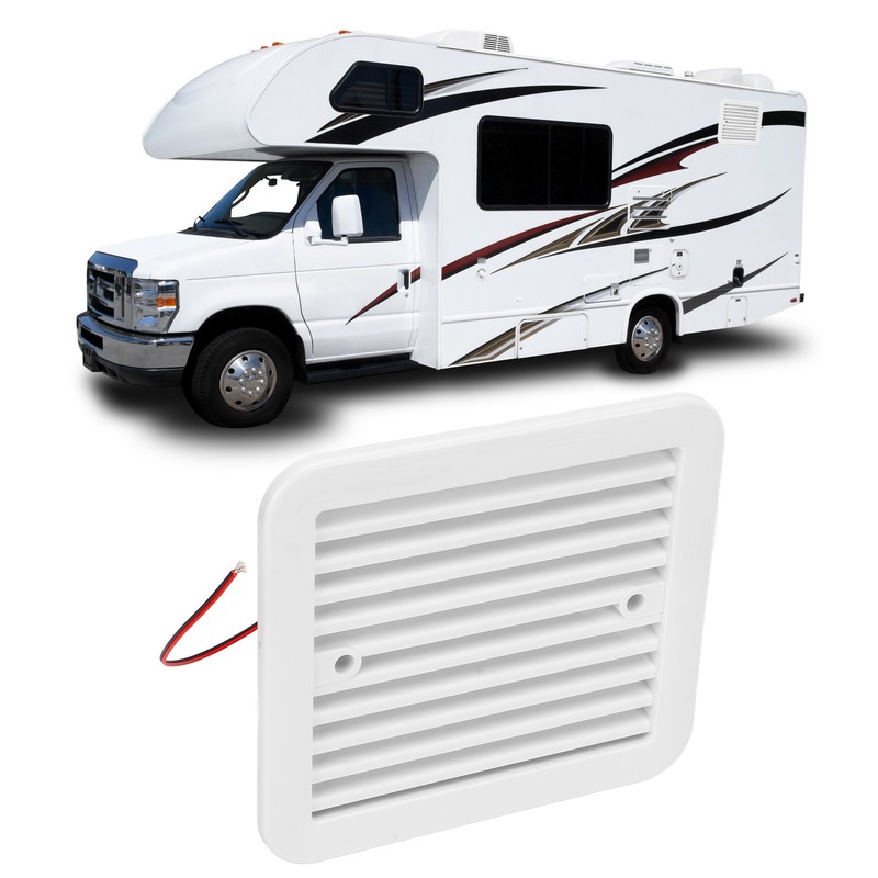 RV Side Vents 12V White Unidirectional Dustproof Strong Wind Cooling