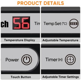 ROMECH 23L Hot Towel Warmer Cabinet, Professional Towel Heater with LED Temperature Display Setting, Extra Large Capacity Towel Warmers for Spa Massage Salon Home (Black)