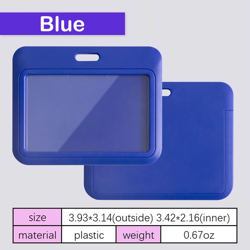 1 Pack Sliding Horizontal ID Badge Holder with Clear Window
