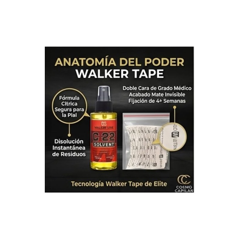 KIT Solvente C22 + Cintas Ultra Hold semicurvas Walker Tape