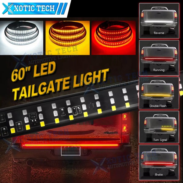Xotic Tech 60" Tailgate LED Strip Bar Truck Stop Brake