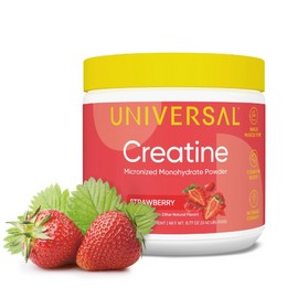 Universal U Creatine Monohydrate for Women - Flavored Creatine Powder, Female Strength, Energy, Lean Muscle Support and Recovery Supplement, No Bloat, No Bulk, 5g Per Serving, 30 Servings, Strawberry