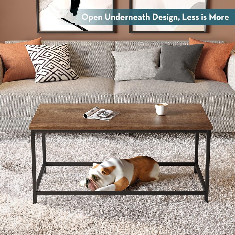 SAYGOER Coffee Table Simple Modern Rectangular Center Table Open Space