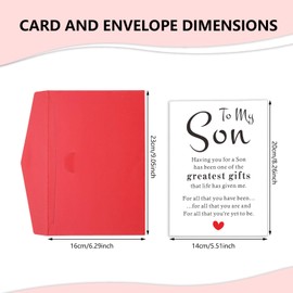 Valentines Day Cards for Son, Son Valentines Day Cards with Envelopes, Son Birthday Cards, Birthday Card for Adult Son, Valentines Day Cards for Kids, Valentines Day Gifts for Son, Son Gifts from Mom