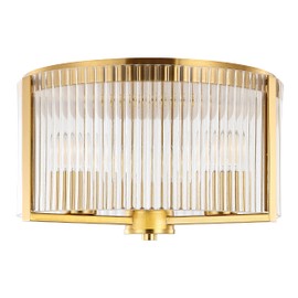 SAFAVIEH Lighting Collection Jetra Brass Flush Mount (LED Bulbs Included)